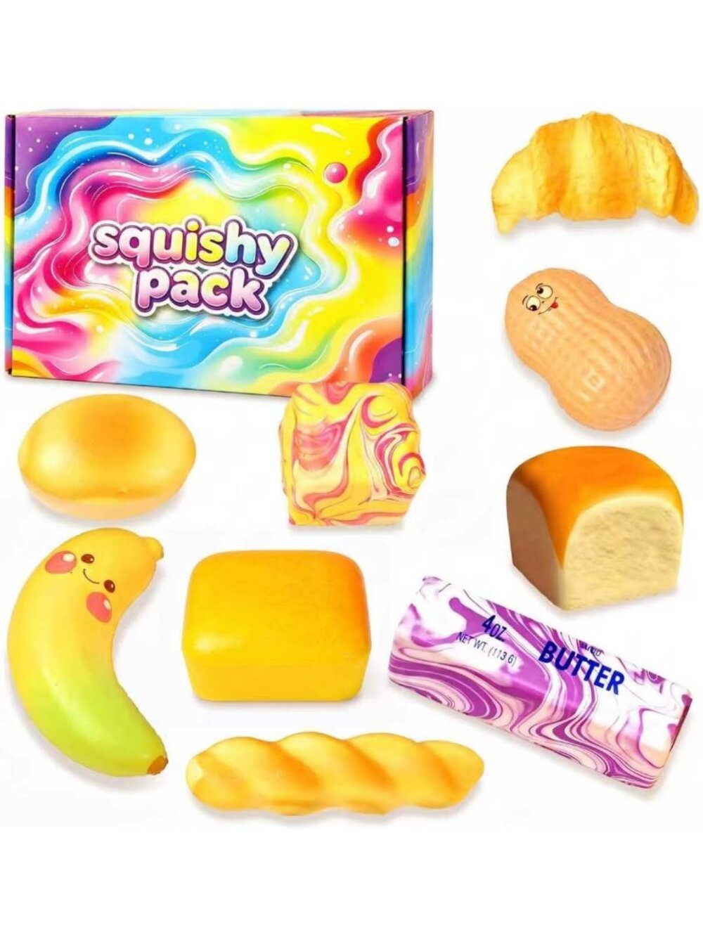 9-Pack Sensory Fidget Squishy Toy Set - PU Slow Rising Stress Relief Toys